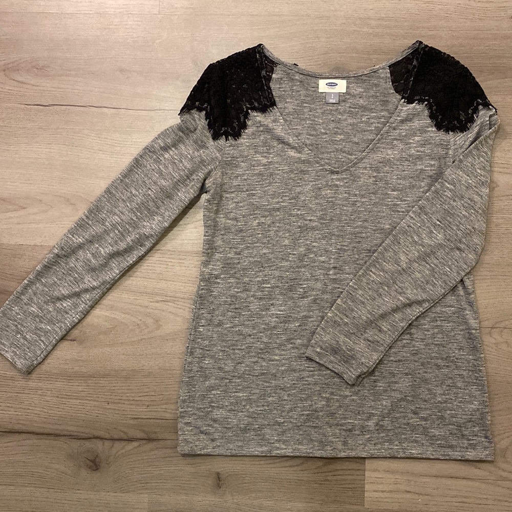 Old Navy Lace Shoulder long sleeve tee